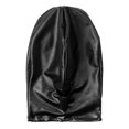 thumbnail image 3 of TiaoBug Unisex Men Women Metallic Latex Full Face Cover Blindfold Mask Hood Shiny Headgear Black OneSize, 3 of 4