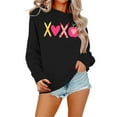 thumbnail image 3 of Womens Casual Heart Graphics Shirt Long Sleeve Pullover Loose Crewneck Cute Love Printed Sweatshirt Tops Black L, 3 of 6