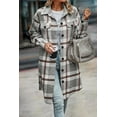 thumbnail image 5 of PRETTYGARDEN Womens Plaid Shacket Jacket Fall Fashion Long Sleeve Button Up Flannel Shirt Winter Clothing Woolen Coats, 5 of 6