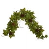 5' Fall Maple Leaf With Pine Cones Artificial Garland