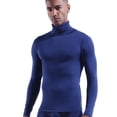 thumbnail image 2 of Camisa ajustada fina de manga larga de otoño e invierno con cuello alto y protección para el cuello de una pieza para hombre, 2 of 4