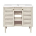 thumbnail image 6 of Bron 36" Freestanding Bathroom Vanity in White Oak with Sink Top, 6 of 11