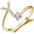thumbnail image 1 of GHSDFBB Initial Letter Ring for Women Girls Gold Stackable Alphabet Rings with Initial Adjustable Crystal Inlaid Initial Rings Bridesmaid Gift, 1 of 6