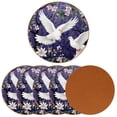 thumbnail image 2 of Peace Dove Set of 6 Round Coasters, Microfiber Leather Drink Coasters, 11x11 cm/4.3x4.3 in Square Coasters for Drinks, Heat Coasters for Home and Office Use, 2 of 6