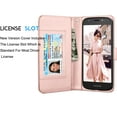 thumbnail image 5 of Tekcoo Wallet Case Moto E5 Plus / E5 Play / E5 GO / E5 Cruise / E5 Supra / E4 / E4 Plus, ID Credit Card Slots Holder Folio Flip Cover [Detachable Magnetic Hard Case] Kickstand & Strap -Rose Gold, 5 of 6