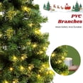 thumbnail image 3 of 6.5ft Pencil Christmas Tree - Pre-lit Fir Hinged Slim Corner Xmas Tree Holiday Decoration with 250 Incandescent Warm White Lights & 586 Snow Branch Tips, White, 3 of 7