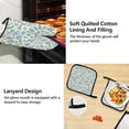 thumbnail image 4 of Blue Flowers Seamless Pattern Oven Mitts and Pot Holders with Chef Apron Set 5 Pcs Kitchen Cooking Set, 4 of 6