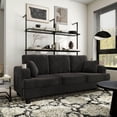 thumbnail image 5 of Furniture of America Fayen Modern Small Space Boucle Fabric Sofa with Pillow and USB Port, Dark Gray, 5 of 15