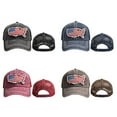 thumbnail image 3 of American Flag Baseball Cap,USA Flag Dad Hat for Men Washed Adjustable Soft Truck Cap, 3 of 4