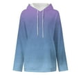 thumbnail image 3 of miqiqism Women's Casual Drawstring Sweatshirt Juniors Trendy Gradient Hoodie Comfy Long Sleeve Pullover Sweatshirt Tops with Pocket Casual Loose Pullover Tunic Clothes,Light Blue,Small, 3 of 4
