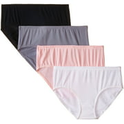 Fruit of the Loom Womens Breathable Micro-Mesh Low Rise Brief 4 Pack, 9, 9