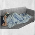 thumbnail image 5 of Nautical Soft Flannel Fleece Throw Blanket, Nautical Underwater Wildlife Shark Boat Ships Navy Stormy Weather, Cozy Plush for Indoor and Outdoor Use, 60" x 80", Blue Baby Blue, by Ambesonne, 5 of 5