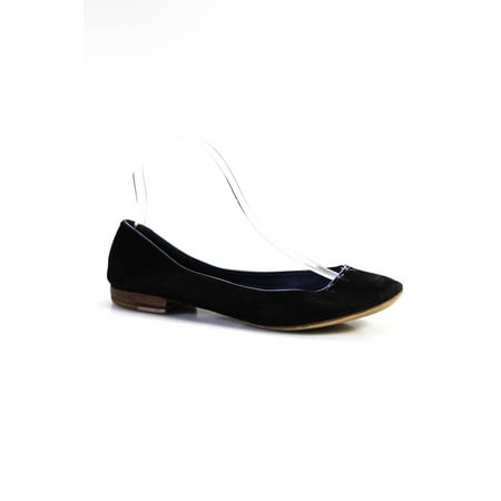 

Pre-owned|Barneys New York Womens Round Toe Solid Suede Leather Ballet Flats Black Size 37