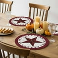 thumbnail image 4 of Fall Round Placemats Set of 4 Barn Star Red Place Mats Thanksgiving Woven Placemat Rustic Wood Grain Circle Braided Table Mat for Kitchen Dining Table Autumn Party Home Decor 15 Inch, 4 of 9