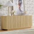 thumbnail image 3 of LKTART Modern Natural Fluted Wooden Storage Sideboard Buffet Cabinet with Adjustable Shelves, 64 Inch, 24 Inch H, 3 of 8