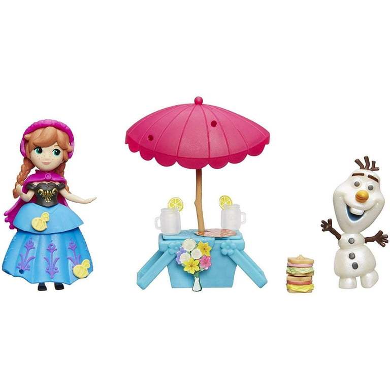 Disney Frozen Summer Picnic Mini Doll Playset, Anna Figure, Olaf