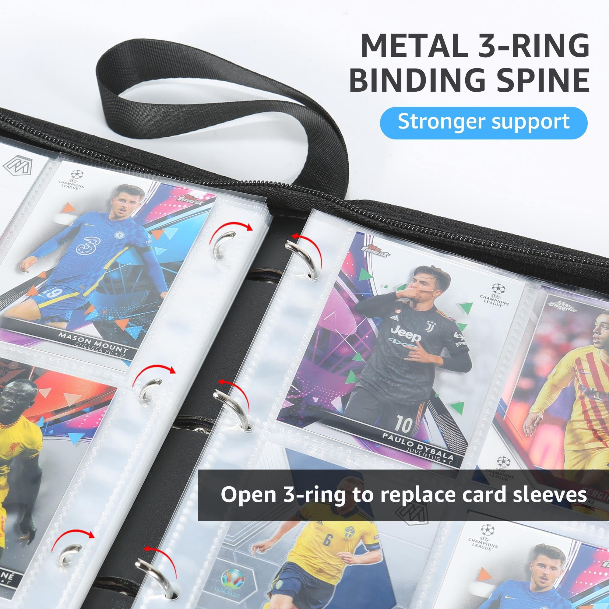 football card binder near me 900 Pockets with Sleeves fit for Baseball Cards, Trading Cards Album Cards Holder Protectors Set Fit for Game Card, Sports, Football Card : Toys & Games The metal rings are easy to open and close so adding to your collection is quick and easy HBK Football Card Binder 2024,