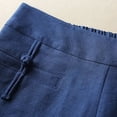 thumbnail image 6 of Outfmvch Cotton Linen Pants for Women With Side Pockets Women' S Culottes Loose Fit Summer Pants Women's Culottes Wide Leg Linen Pants Linen for Women Beach Linen Trousers Flowy Lounge Navy M-3XL, 6 of 8