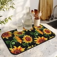 thumbnail image 3 of Washable Rubber Sunflower Cute Floral Dish Drying Mats for Kitchen Counter Home Large Coffee Bar Pad Accessories and Decor for Utensils Stemware 19.5''x12'', 3 of 7