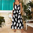thumbnail image 3 of Women's Halloween Jumpsuits Skull Candy Wide Leg Backless Spooky Overalls Bat Skeleton Halter Funny Rompers, S, 3 of 5