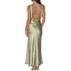 thumbnail image 1 of Vestido largo VUBIYA elegante de satén con cuello en V sin espalda para mujer, 1 of 6