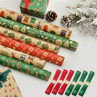 LSLJS Christmas Wrapping Paper Clearance, Christmas Gift Wrapping Paper,  Kraft Paper 20x 30 Folded Xmas Wrapping Paper Rolls for Gift Wrapping,  Book
