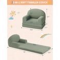 thumbnail image 4 of Qinaqin Verde cm de Alturaalf Moon Mediano Sofá 2-in-1 Comfy Toddler Fold Out Convertible to Lounger Foam Chair Suave Sherpa Gift para Girls y Boys, 4 of 7