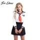 thumbnail image 2 of Japanese Women Girls Halloween Cosplay Costume Sailor Schoolgirl Uniform Suit Shirt & Pleated Skirt Neckerchief England StyleXXL Gong Bohan LED, 2 of 2