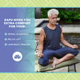 thumbnail image 6 of Organic Buckwheat Hulls Round - 14" Zafu Meditation Cushion - Tibetan Style Natural Hemp Zen Yoga Pillow for Floor - Made in USA, Blueberry, 6 of 8