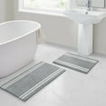 thumbnail image 5 of VCNY Home Hotel Grey/White Striped Polyester Bath Rug Set, 2-Piece, 5 of 5