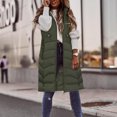 thumbnail image 3 of Hvyesh Long Quilted Vest for Women Sleeveless Plus Size Hooded Outerwear Coats Warm Zip Up Pockets Coats Winter Padded Thermal Gilet Outerwear, 3 of 5