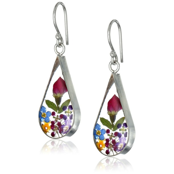 Dried flower earrings best sale