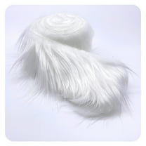 AUQ Craft Faux Fur Fabric Pre Cut Rolls -2"X60" Fur Ribbon Mohair Fabric Strips -White Faux Fur Super Soft and Fuzzy - Perfect for Crafts,Costumes & Decoration
