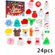 thumbnail image 1 of Cajas ciegas de cuenta atrás para Navidad, juguetes de goma de dibujos animados, diversión sin fin para jugar, calendarios de Adviento de Navidad Multicolor, regalo, 24 piezas, 1 of 4
