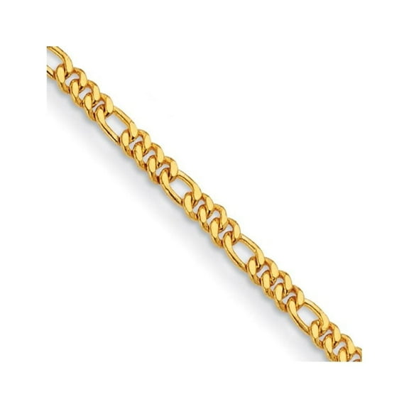 Auriga Fine Jewelry 24k Yellow Gold Polished 4.8mm Solid Figaro 8" Chain Bracelet for Women
