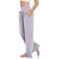 thumbnail image 3 of Pantalones de chándal de cintura alta y pierna ancha para mujer: pantalones palazzo de yoga con bolsillos, tejido elástico, para todas las ocasiones, tallas S-XXL, 3 of 5