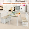 thumbnail image 2 of Gymax 4 PCS Kids Wood Table Chairs Set w/ Storage Stool Toddler Furniture Set Nature, 2 of 10
