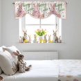 thumbnail image 4 of Happy Easter Tie Up Valances Curtain, Cute Pink Rabbit Butterfly Flower Floral Pink Border Adjustable Rod Pocket Short Window Treatment Tie Up Curtains Valances for Kitchen Bathroom 42x18 Inches, 4 of 9