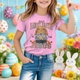 thumbnail image 5 of LRen Toddler Girls Easter Shirt Cartoon Rabbit Short Sleeve T Shirt Top Comfy Easter Day Vacation Tops Summer Clothes Easter Gifts for Kids, 5 of 5