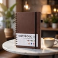 thumbnail image 5 of Yhmxh Hardcover Spiral Lined Notebook with Elastic Band & Pen Holder, A5 College Ruled Spiral Journal Notepad for Office Note Taking Diary Planning, 100 Pages Durable Double Coil Writing Notebook, 5 of 7