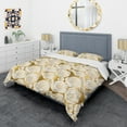 thumbnail image 3 of Designart 'Golden Floral III' Mid-Century Modern Duvet Cover Set, 3 of 4