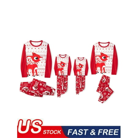 

Matching Family Pajamas Sets Cute Deer Snowflake Print Tops and Trousers Home Clothes Set