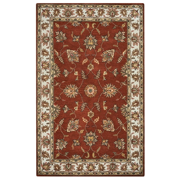Rizzy Rugs Volare Area Rug VO1244 Rust Bordered Vines 2' 6" x 8' Rectangle