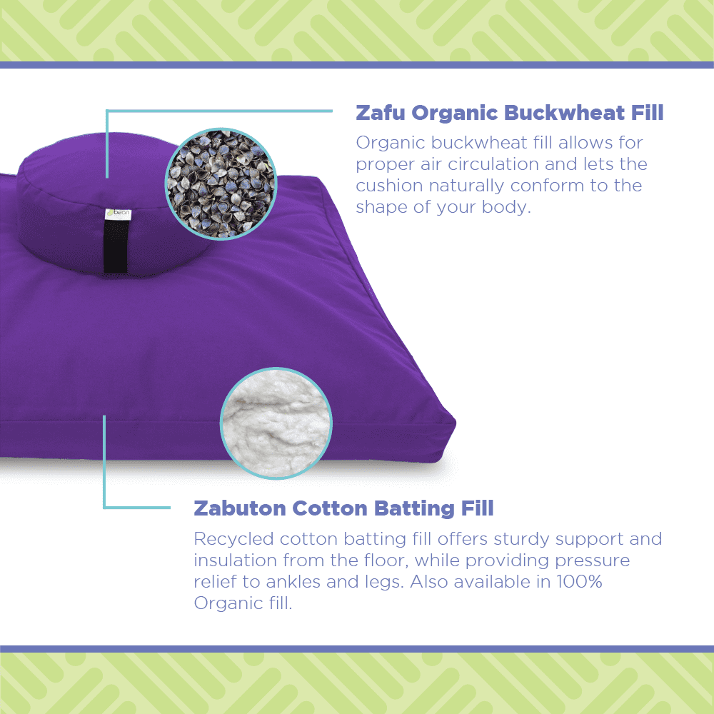 88％以上節約 ヨガ フィットネス Bean Products Zafu Zabuton Meditation Cushion, Round,  Hemp Blueberry Filled with Natural Cotton Buckwheatヨガ