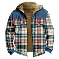 thumbnail image 2 of IWRICH Mens Zip up Hoodie Heavyweight Camo Hoodie Thick Lined Jacket Fall Fashion Coat Warm Winter Outwear 3-Blue XXXL, 2 of 4