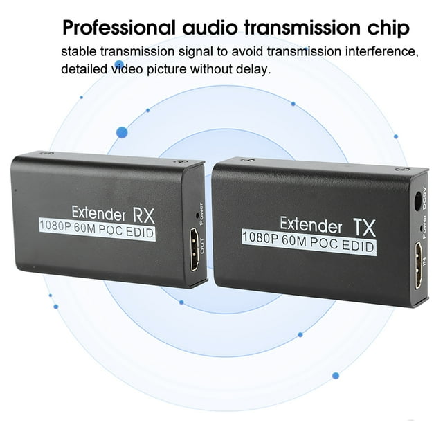 Prolongateur, Extension de Signal 60 m avec Apprentissage EDID, Compatible avec Téléviseurs, Ordinateurs, Projecteurs, Alimentation Forcée