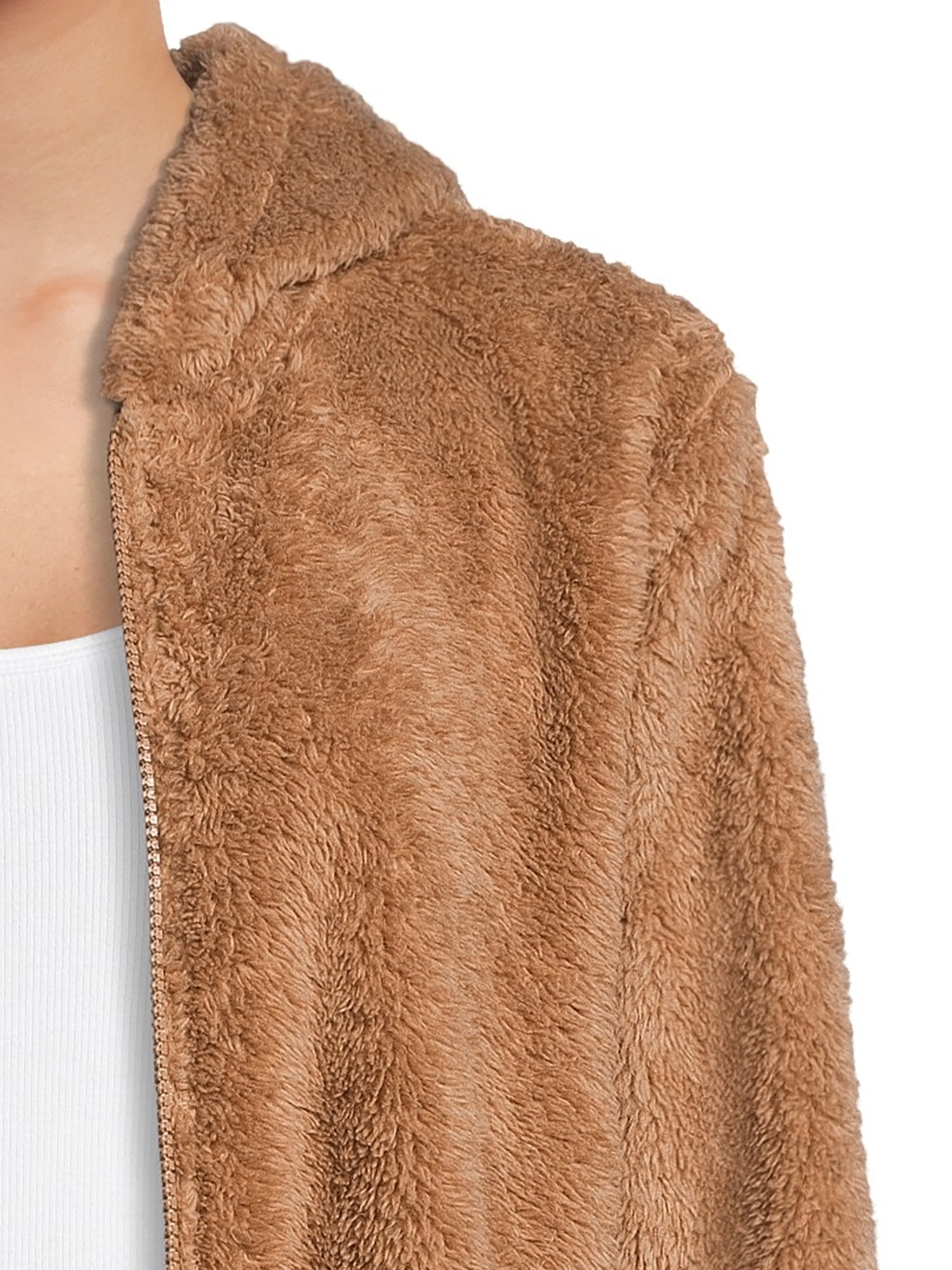 Self Esteem Juniors Faux Sherpa Zip Up Hoodie