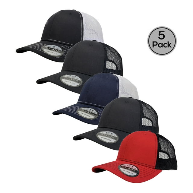Blank Activewear, Pack of 5 Snapback Trucker Hats