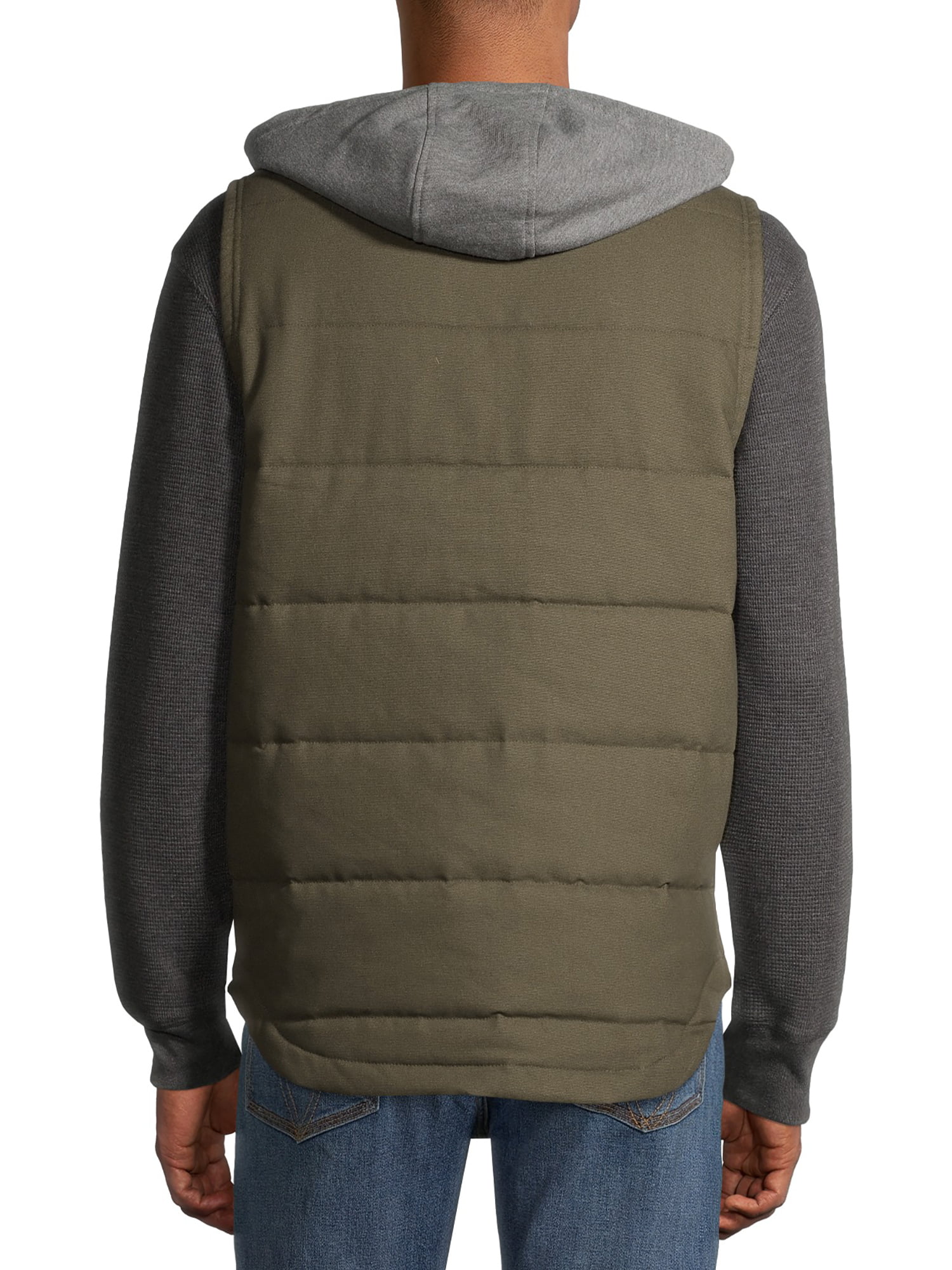 Wrangler Workwear Men's Flex Work Vest with Comfort Fleece Hood -  