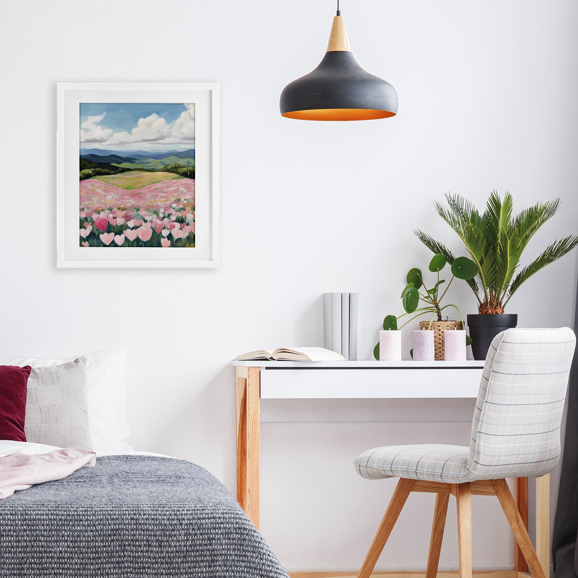 Stupell Industries Blush Pink Poppy Field White Framed Print Under Glass, design by The Prints Vibe